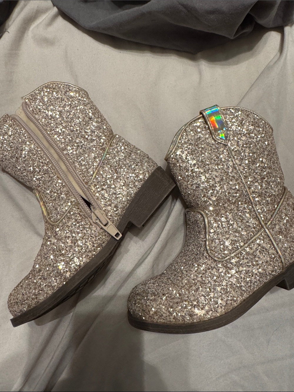 Toddler girl glitter cowgirl boots